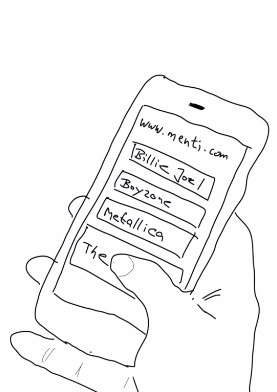 Mentimeter on a mobile phone to record the quiz answers